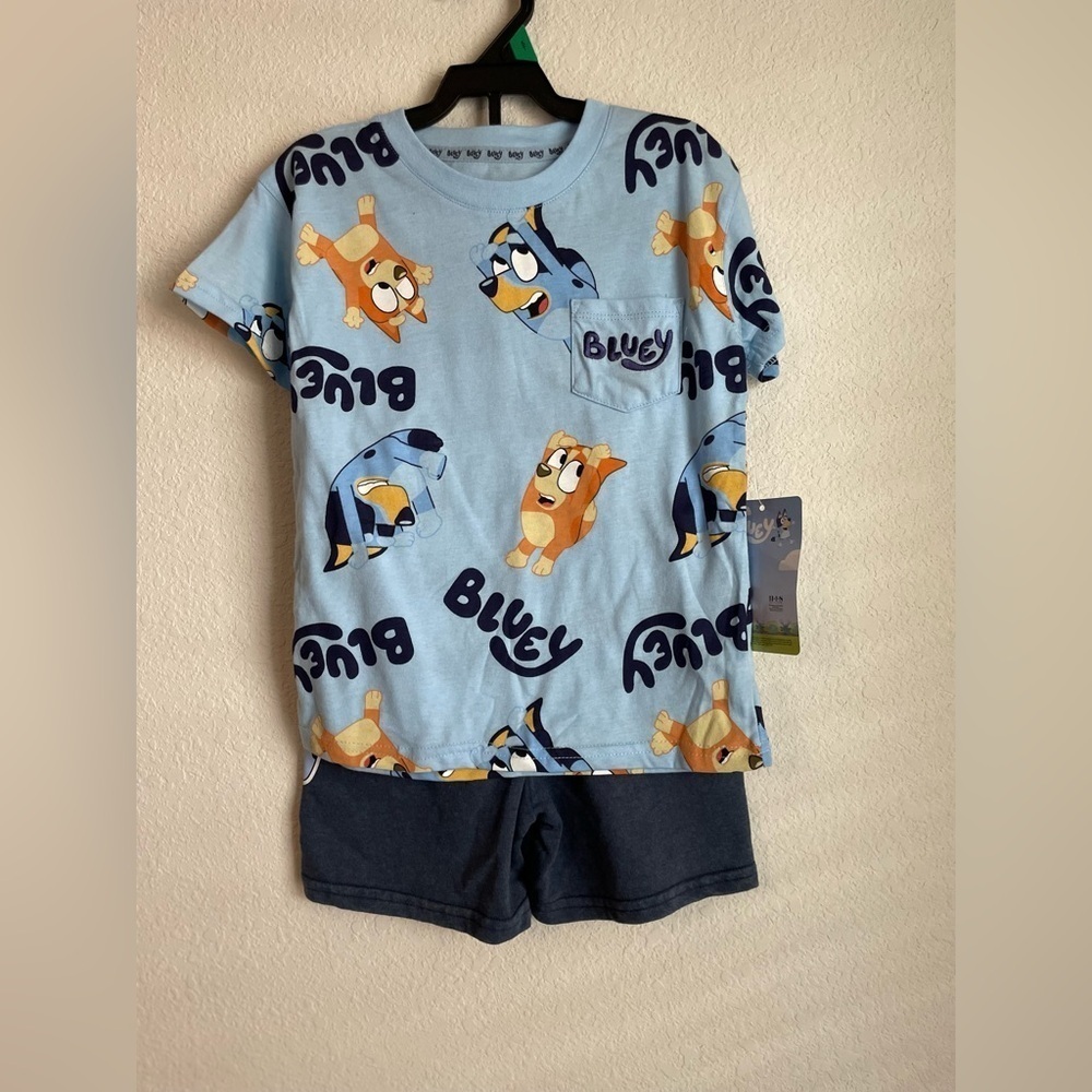 Bluey Kids Matching Set - Light Blue and Dark Blue special dye size 5T-NWT